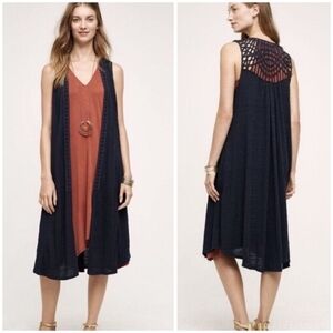 Anthropologie Saturday Sunday Navy blue long vest XS